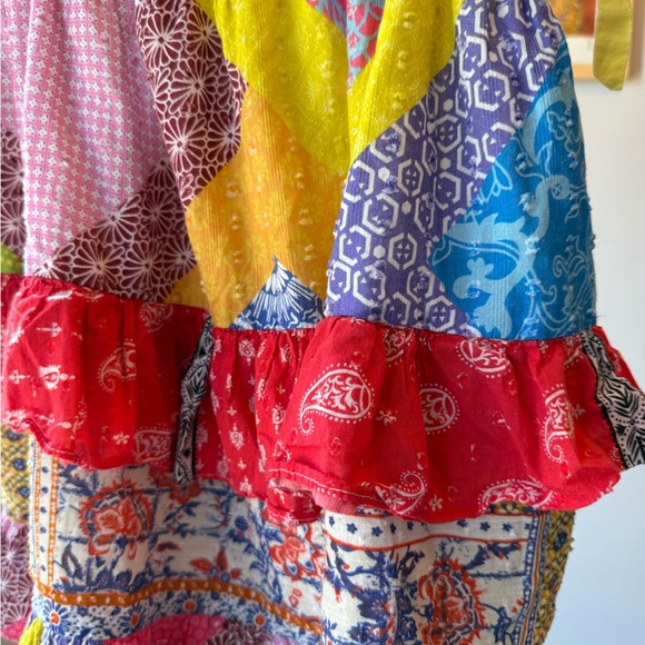 Letmebe Colorful Patchwork Ruffle Top - Picture 3 of 5